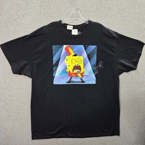 Spongebob Squarepants Men Shirt‎ 2XL Black Logo Singing Graphic Tee